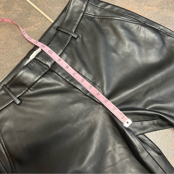 Zara Faux Vegan Leather Straight Leg Pants Black 10 - Picture 11 of 12
